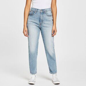 Blue Straight Cut Jeans with Vintage Wash